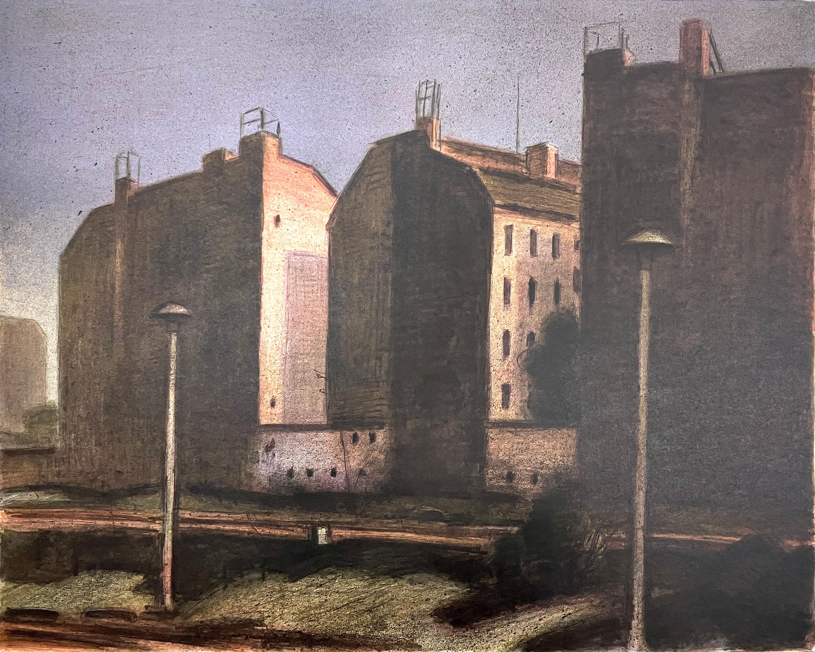 Abendlicht an der Stadtbahn - Manfred Butzmann 